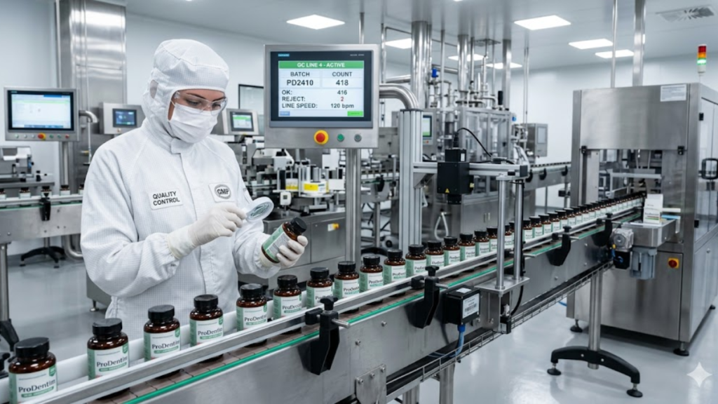 Instalação certificada GMP para fabricação de suplementos probióticos