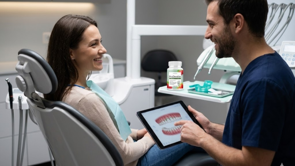 Preventive oral health with probiotics and professional dental care