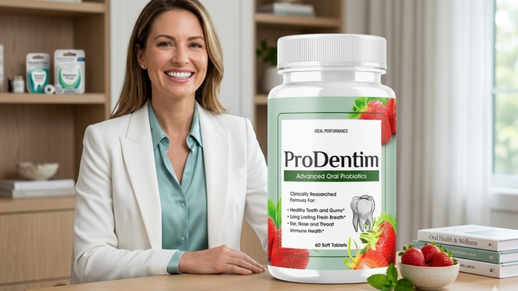 Person with confident healthy smile after consistent ProDentim oral probiotic use