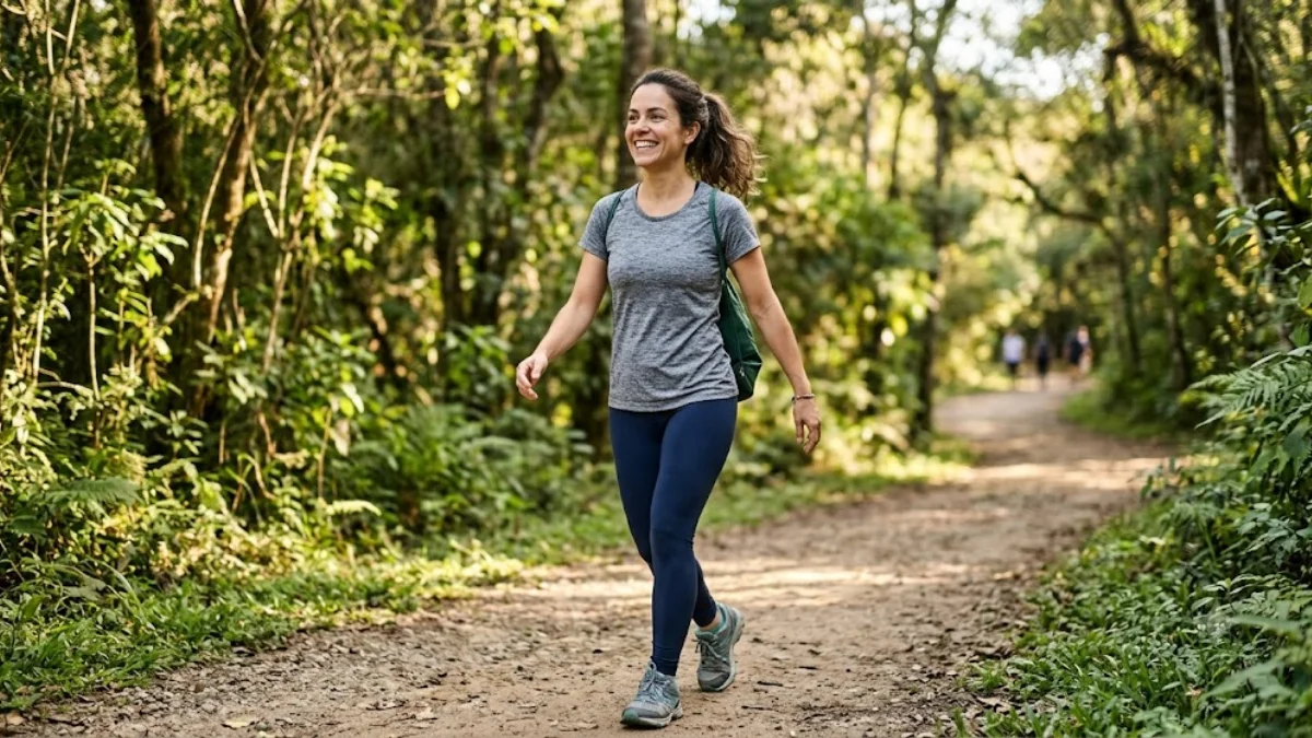 Woman feeling confident and active outdoors, representing improved bladder health
