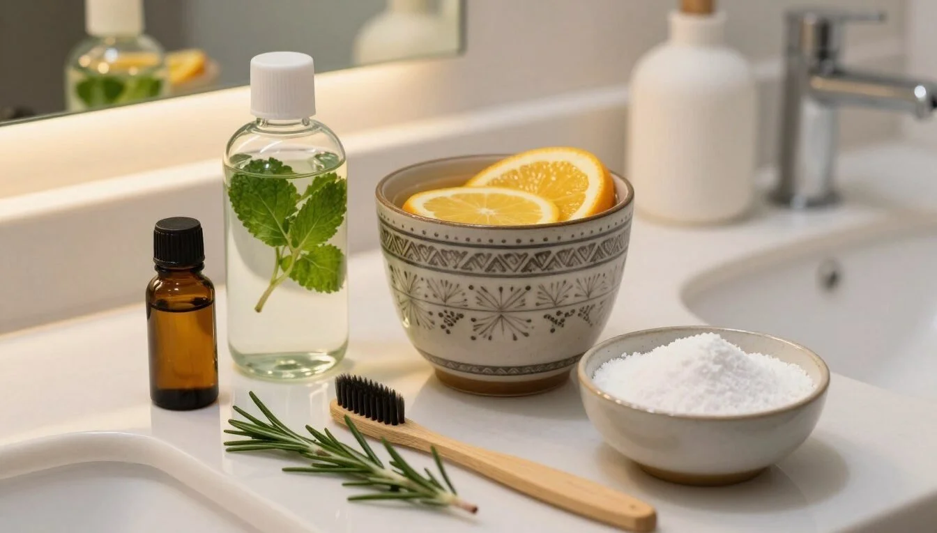 enxague natural agua salgada limao hortela
